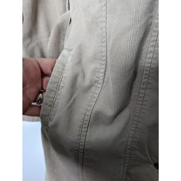 Vintage Y2k Cherokee Tan Corduroy Jacket Sherpa Collar Snap Closures - Picture 9 of 10